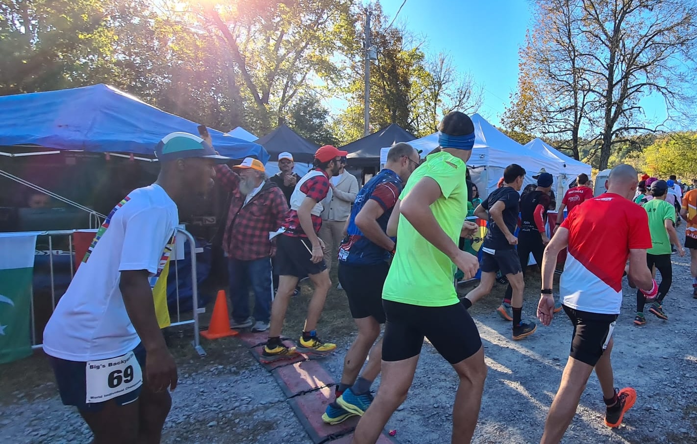 Runners setting off at a Backyard Ultra race